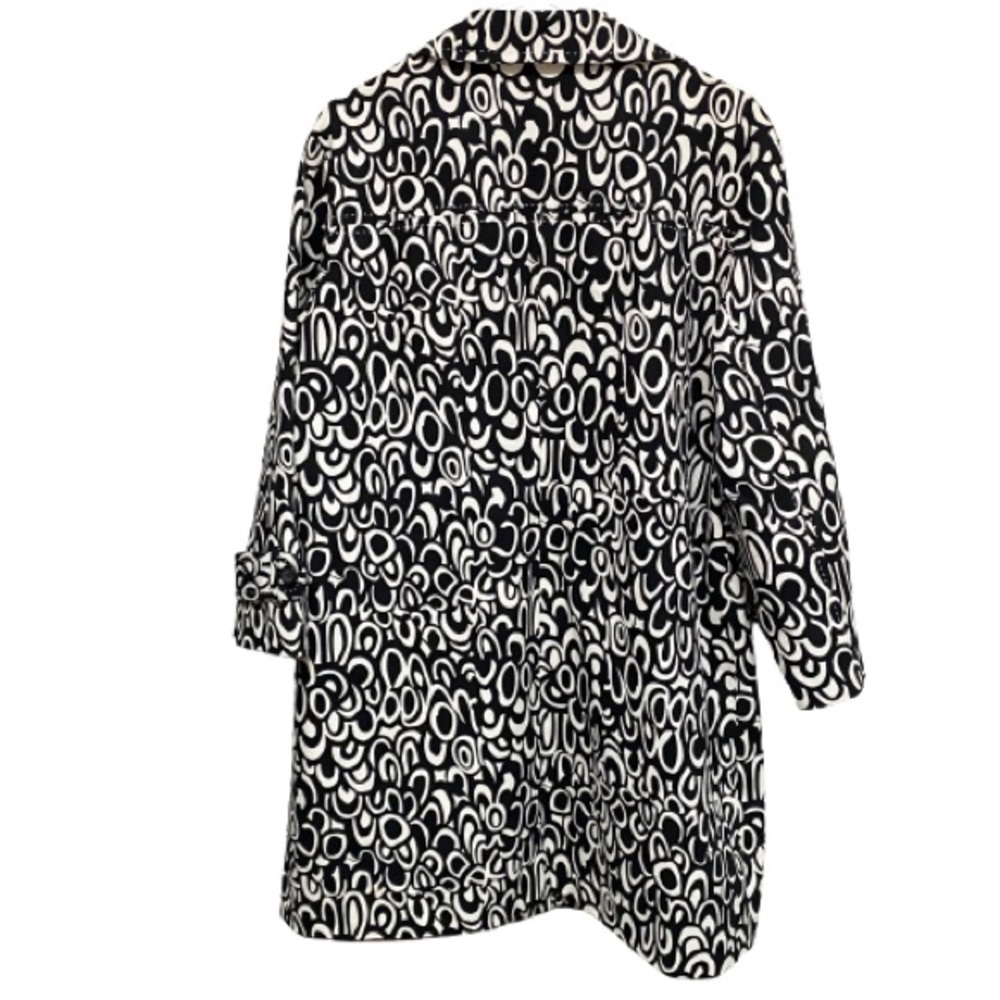 Cleo Cotton Blend Coat Jacket Black and White Lined Trench Coat XL Women's - Picture 2 of 9